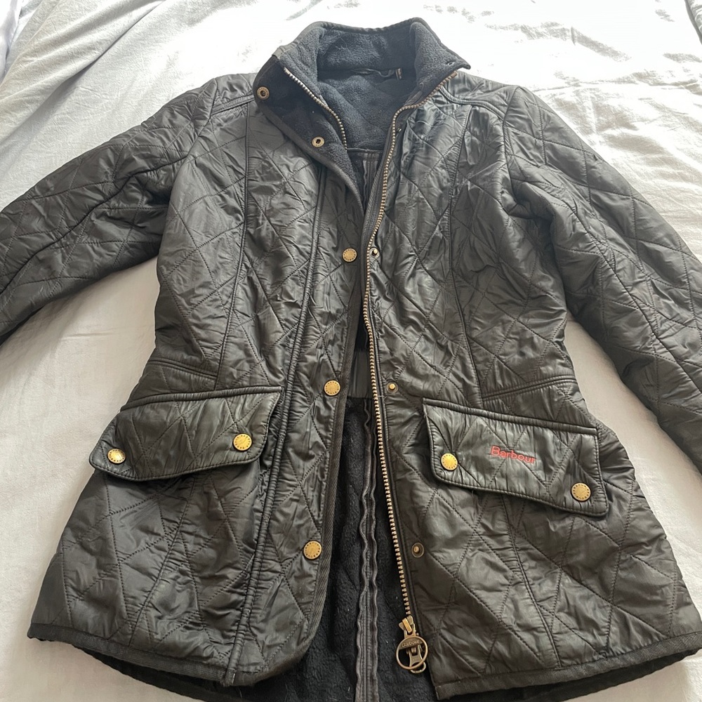 Barbour navy cavalry polarquilt jacket, size 4 USA / 8 UK